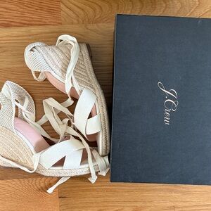 J. Crew Women's Tan and Cream Espadrille Sandals